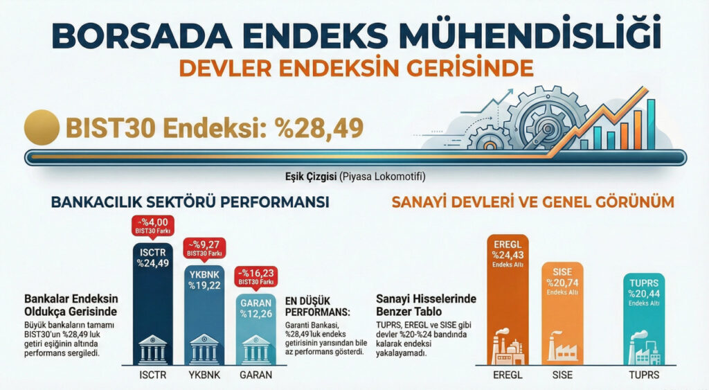 Endeks Mühendisliği: 30 endeks uçtu dev şirket hisseleri geri kaldı.