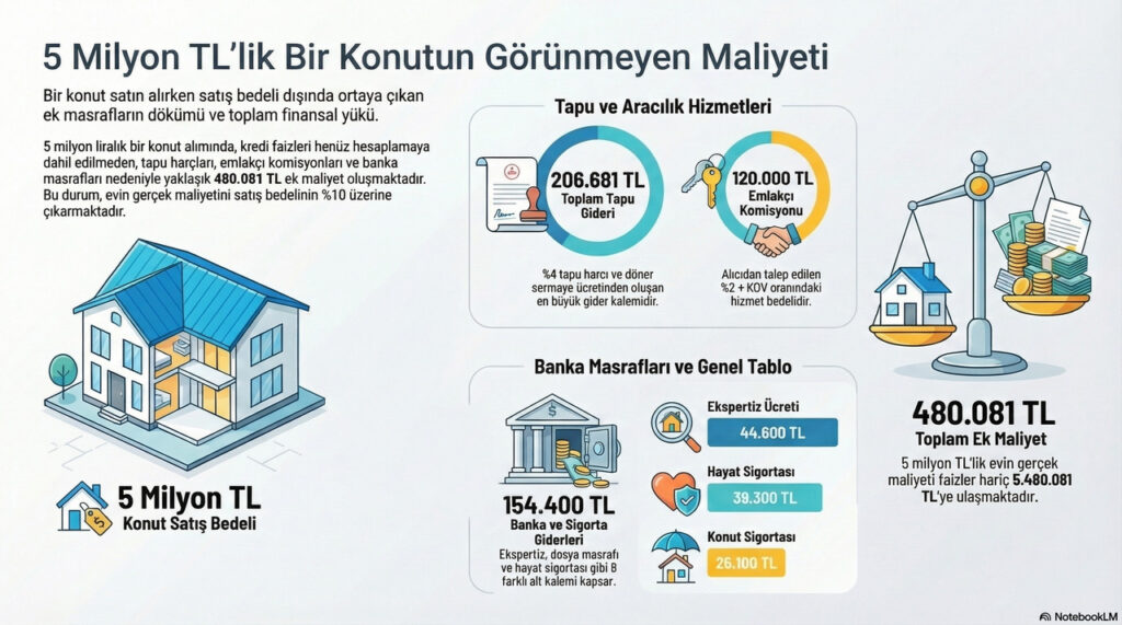 Konutun ilan fiyatı başka, gerçek maliyeti başka: 5 milyonluk ev 5.5 milyona çıkıyor
