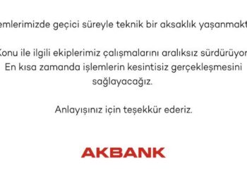Akbank’ta arıza giderildi
