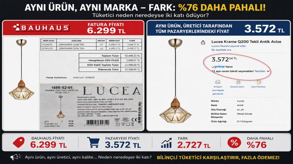 Aynı ürün, aynı üretici, yüzde 76 fiyat farkı