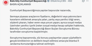 Bakırköy Cumhuriyet Başsavcılığı’ndan sermaye piyasası soruşturması